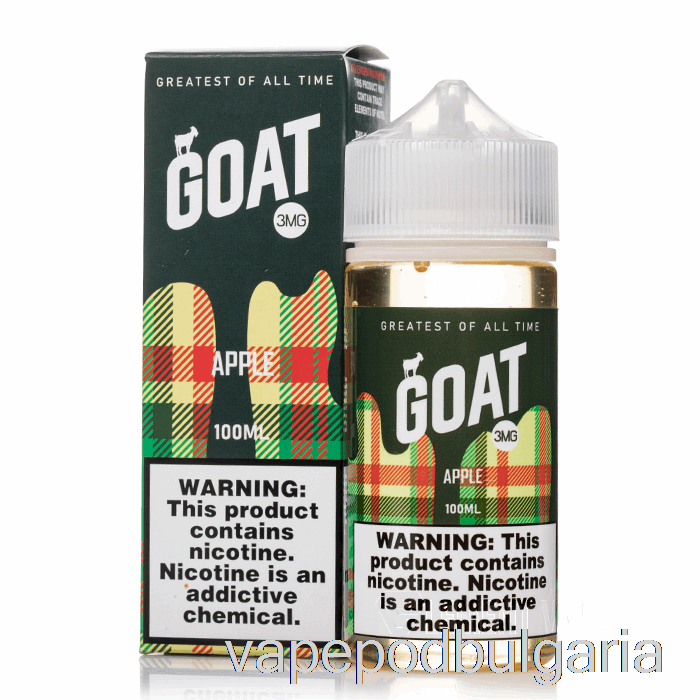 Vape 10000 Дръпки Apple - Goat E-liquid - 100ml 0mg